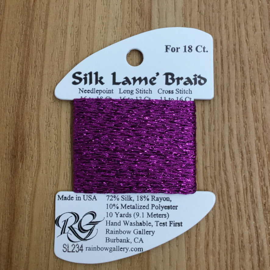 Silk Lamé Braid SL234 Striking Purple - needlepoint