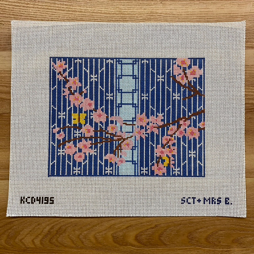 Cherry Blossom Clutch Canvas - KC Needlepoint