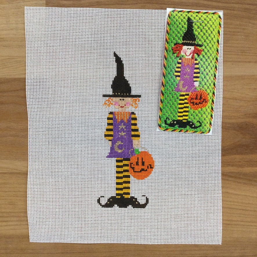 Trixie the Witch Canvas - KC Needlepoint