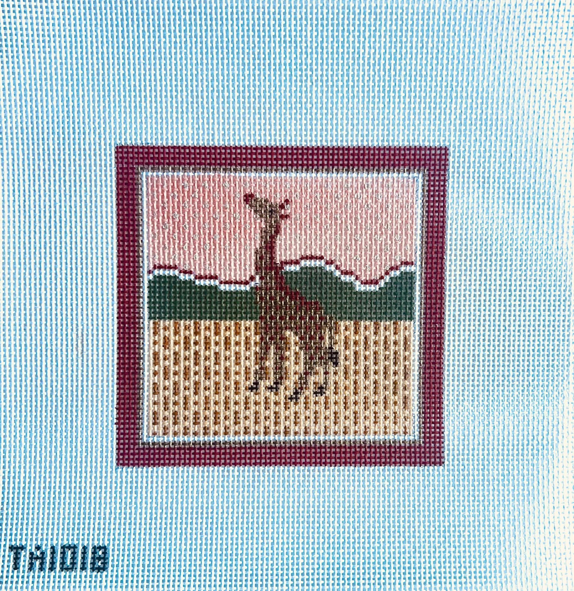 Giraffe Square Canvas - KC Needlepoint