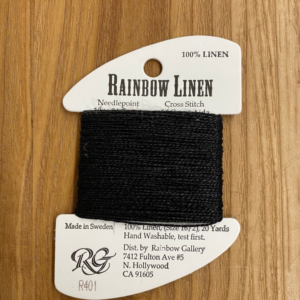 Rainbow Linen R401 Black - KC Needlepoint