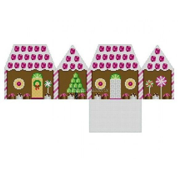 Raspberry & Chocolate Gingerbread House Canvas - KC Needlepoint
