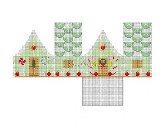 Key Lime and Cherries 3D Gingerbread House Canvas - KC Needlepoint