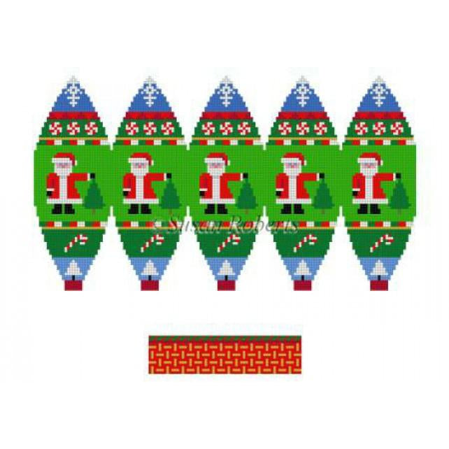 Santa Tree Hot Air Balloon Canvas - KC Needlepoint
