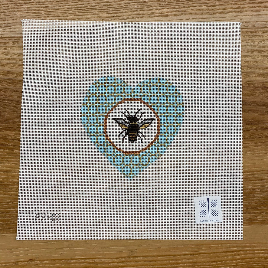 Bee Heart Canvas - KC Needlepoint
