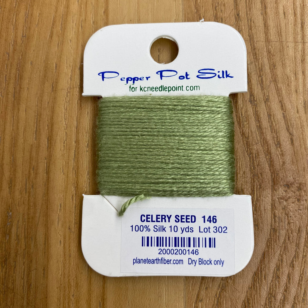 Pepper Pot Silk Card 146 Celery Seed - KC Needlepoint