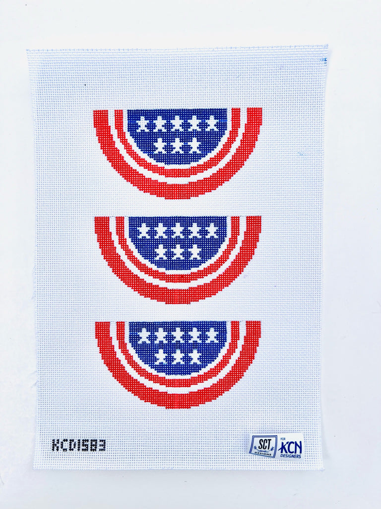 4th of July Bunting Trio - KC Needlepoint