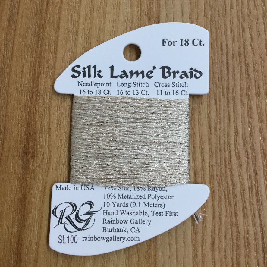 Silk Lamé Braid SL100 Sand - needlepoint