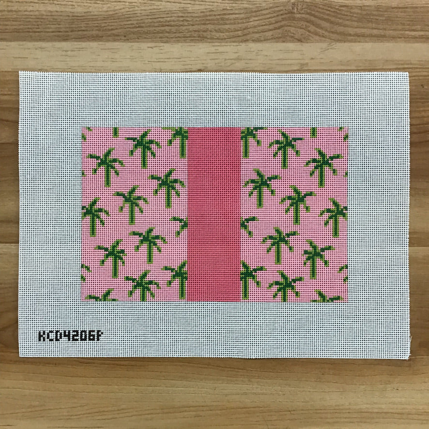 Palm Tree Clutch Canvas - KC Needlepoint