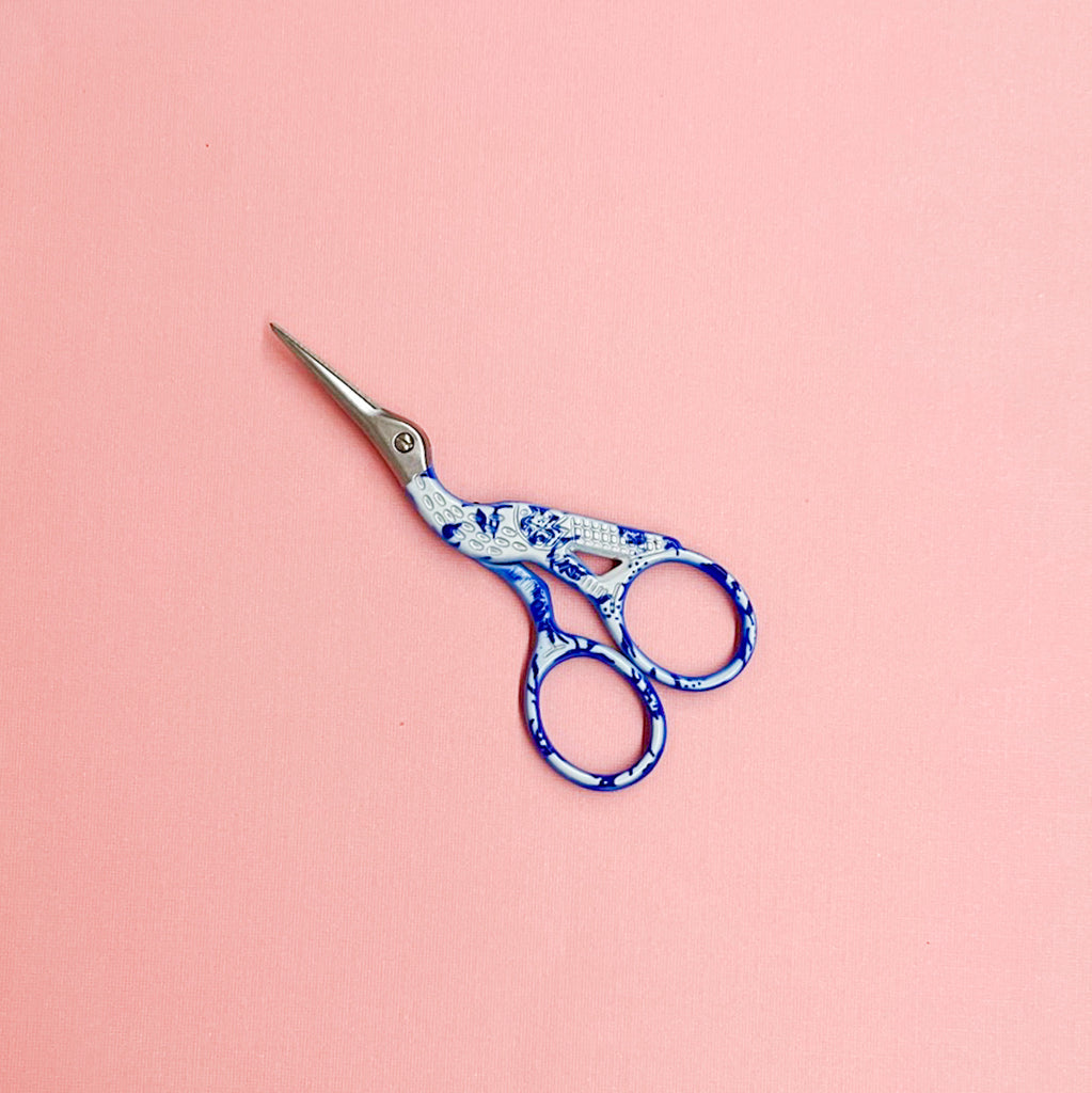 Blue and White Chinoiserie Scissors - KC Needlepoint
