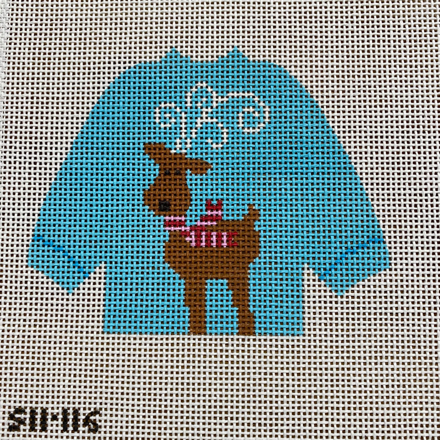 Reindeer with Antlers Pullover Sweater Needlepoint Canvas - KC Needlepoint