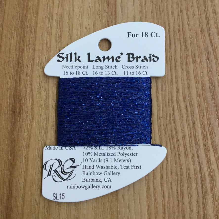 Silk Lamé Braid SL15 Dark Blue - KC Needlepoint