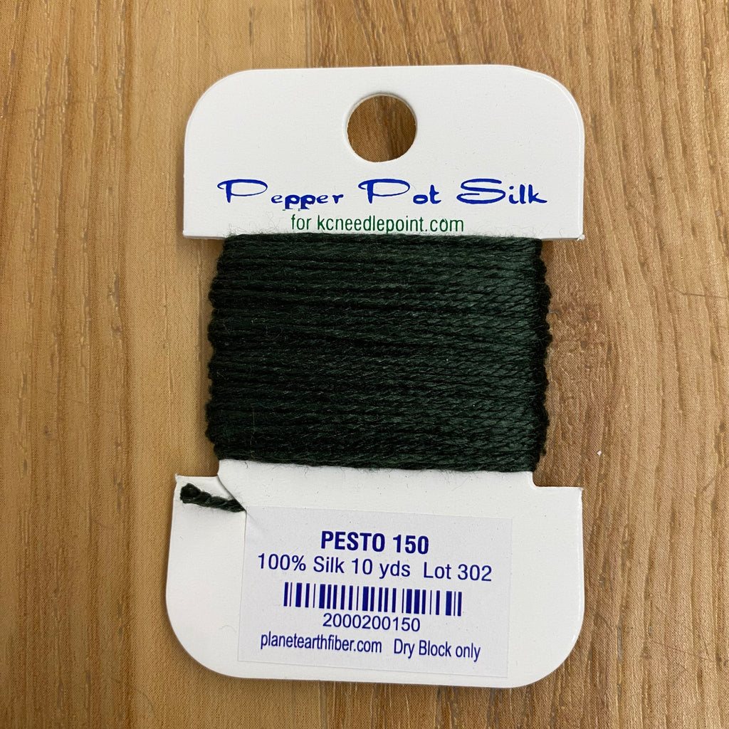 Pepper Pot Silk Card 150 Pesto - KC Needlepoint