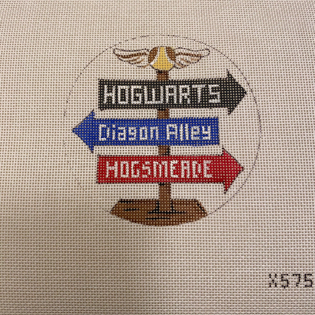 HP Town Sign Canvas - KC Needlepoint
