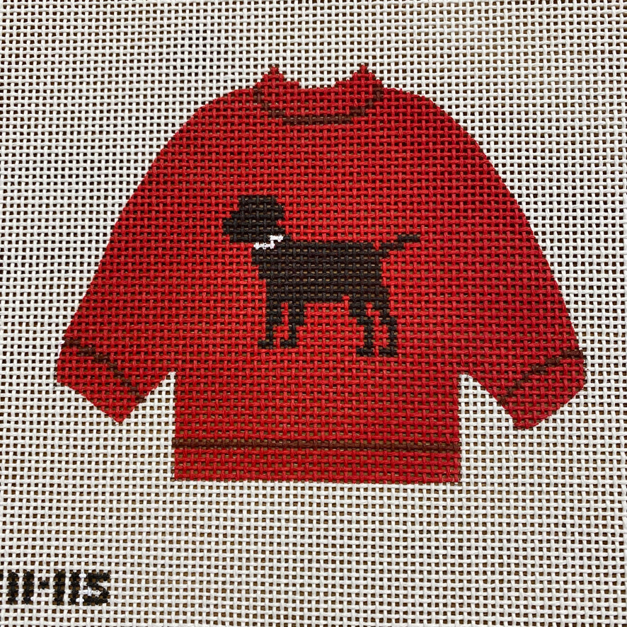 Black Lab Pullover Sweater Needlepoint Canvas - KC Needlepoint