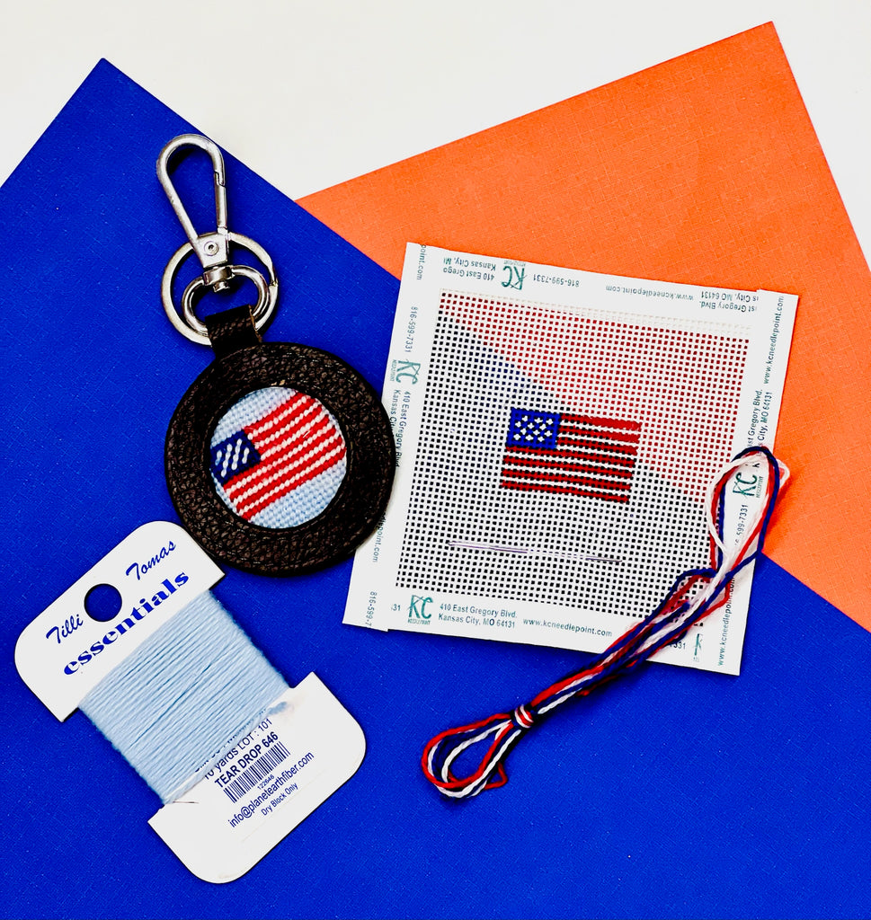 American Flag Key Fob Kit - KC Needlepoint