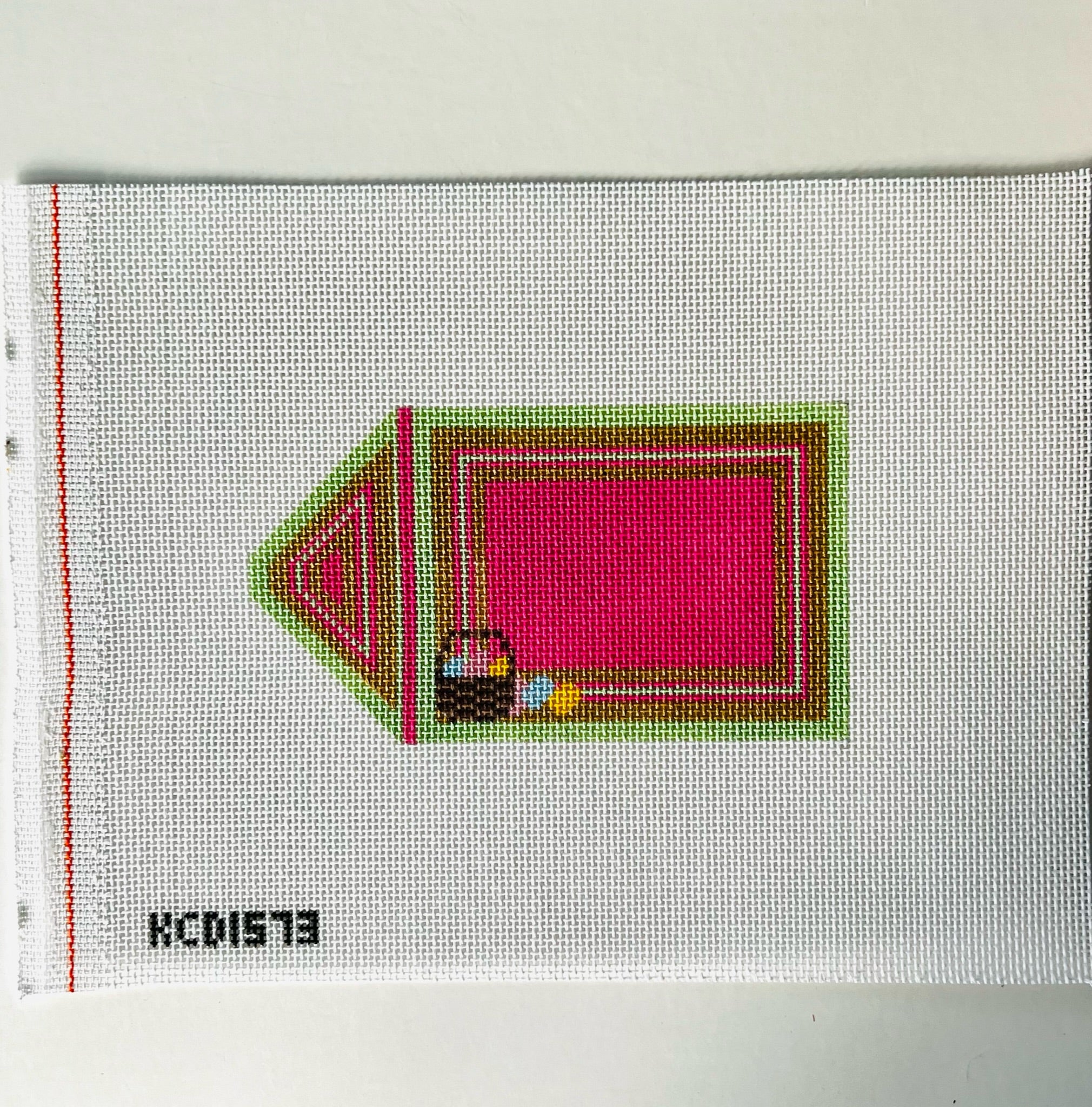 Easter Basket Bag Tag Canvas - KC Needlepoint