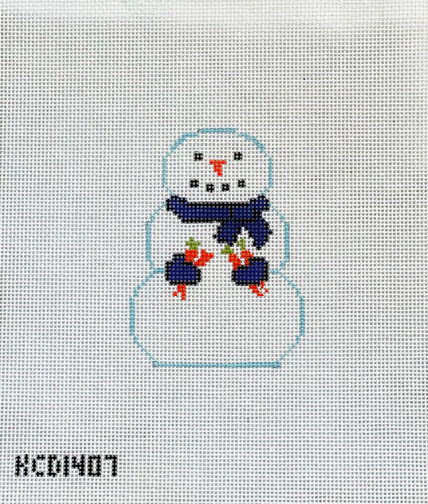 Snowman with Carrots Canvas - KC Needlepoint