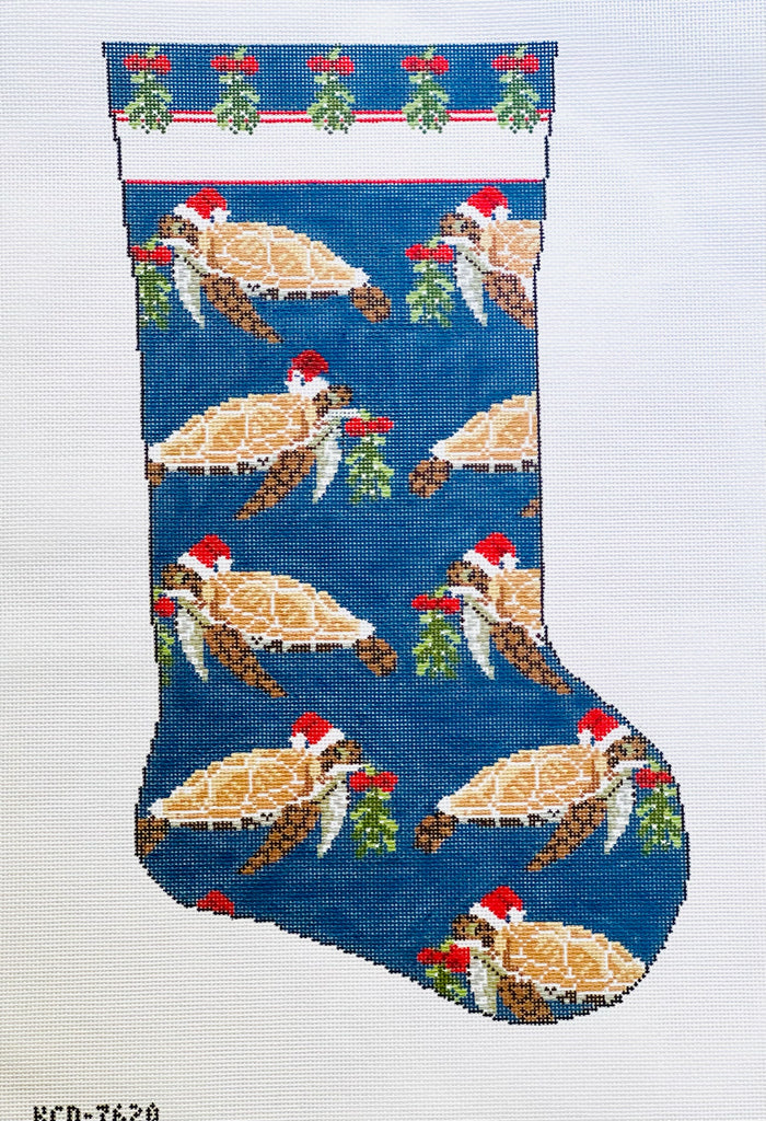 Sea Turtle Stocking Canvas - KC Needlepoint