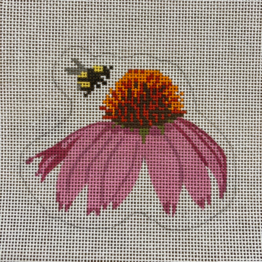 Cone Flower Canvas - KC Needlepoint