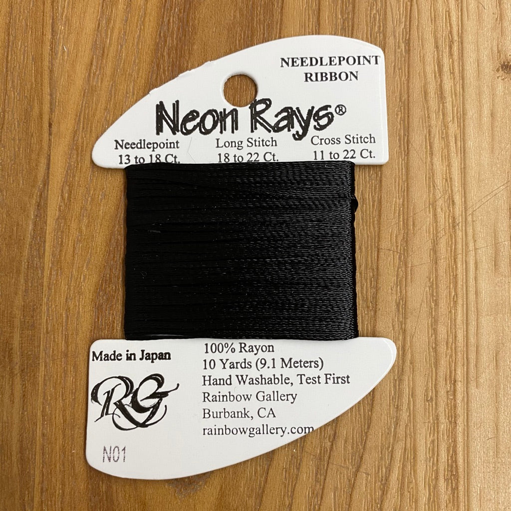 Neon Rays N01 Black - KC Needlepoint