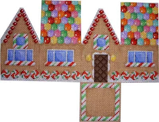 Gumdrop Roof Gingerbread Cottage Canvas - KC Needlepoint