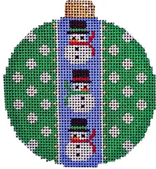 Snowman/Dots Ball Canvas - KC Needlepoint