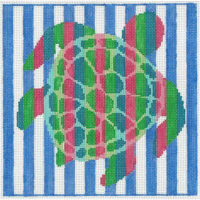 Turtle Stripes Canvas - KC Needlepoint