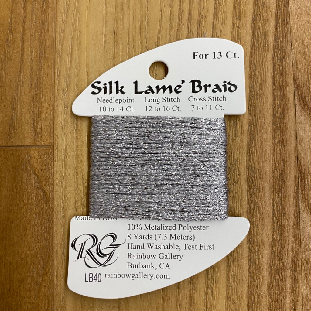 Silk Lamé Braid LB40 Dove Gray - KC Needlepoint
