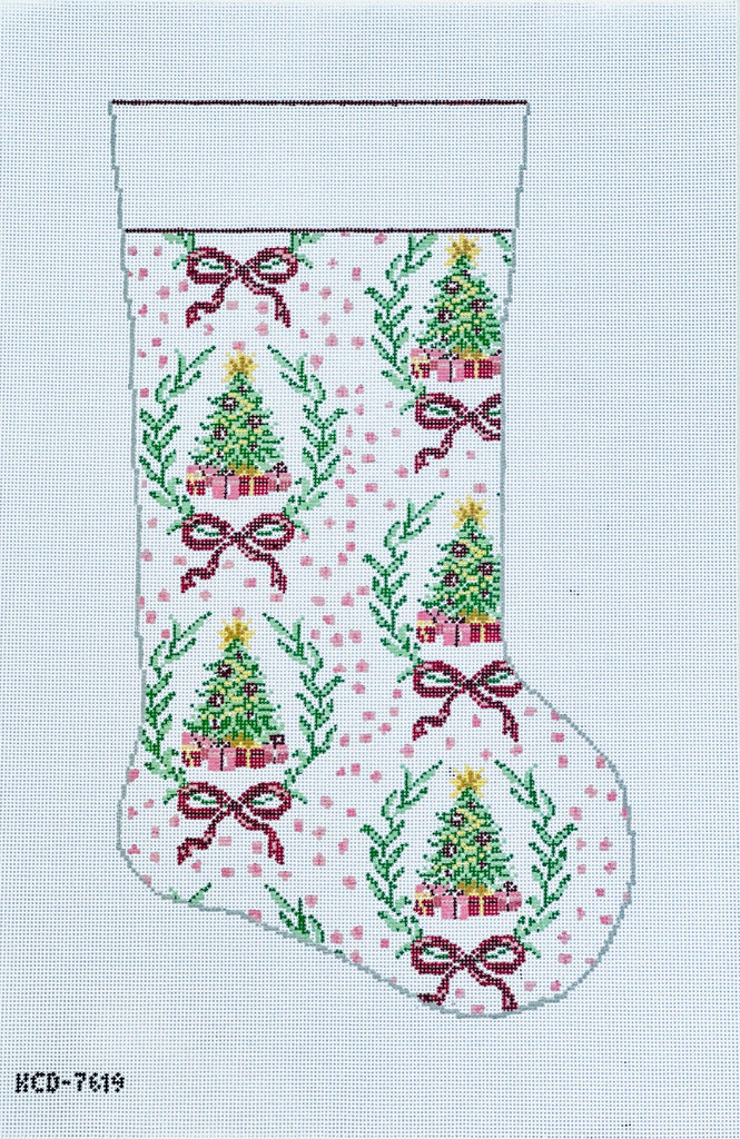 Christmas Tree Stocking Canvas - KC Needlepoint