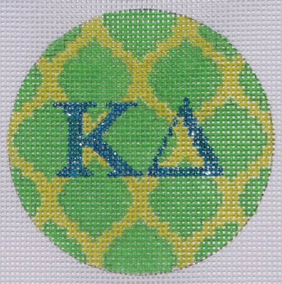 Kappa Delta 3" Round Canvas - KC Needlepoint