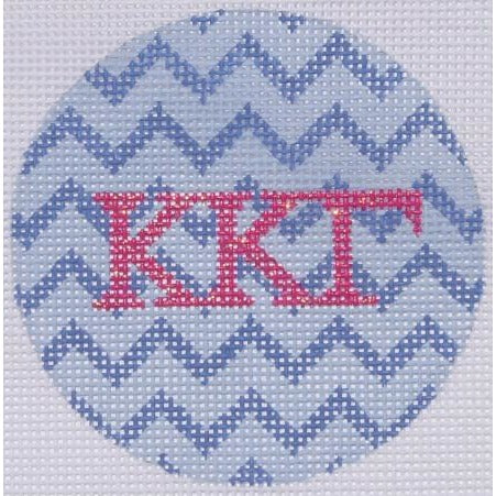 KKG Chevron 3" Round Canvas - KC Needlepoint