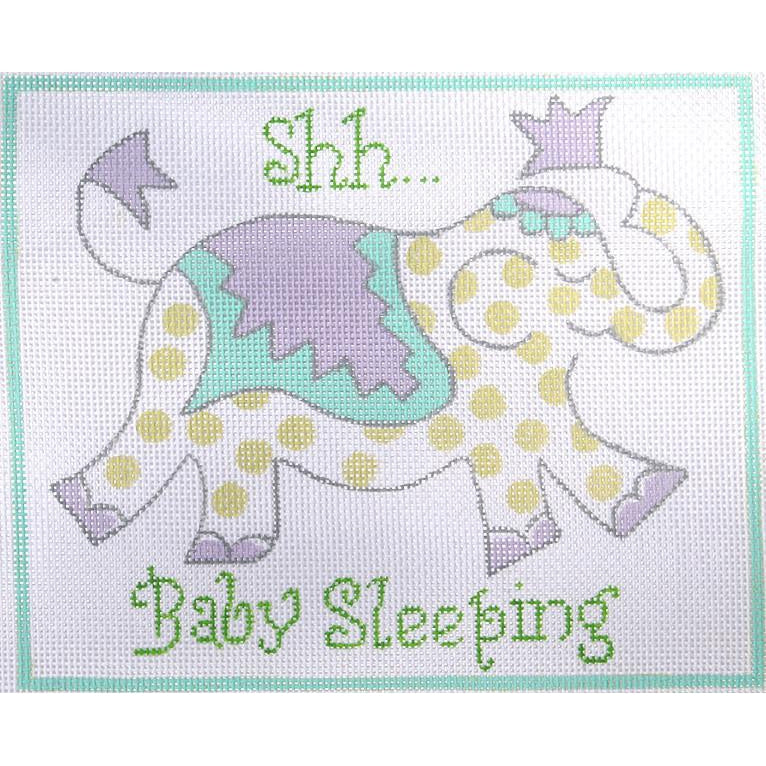 Shh.. Baby Sleeping Elephant Canvas - KC Needlepoint