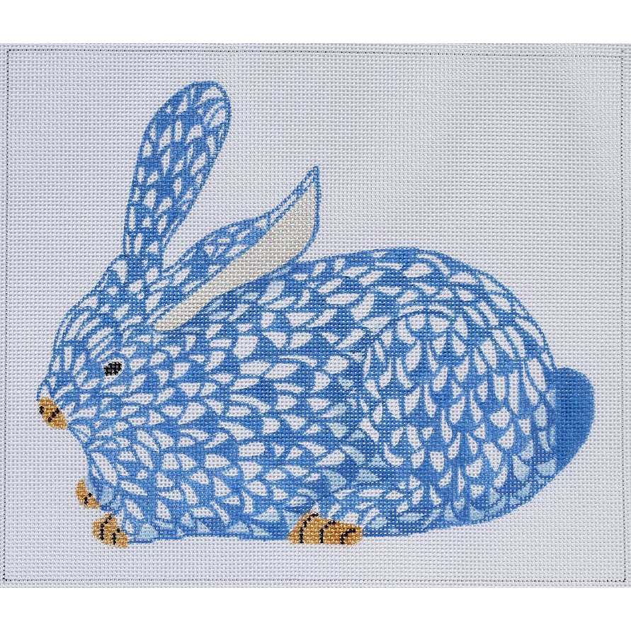 Herend Blue Bunny Needlepoint Ornament Canvas - KC Needlepoint
