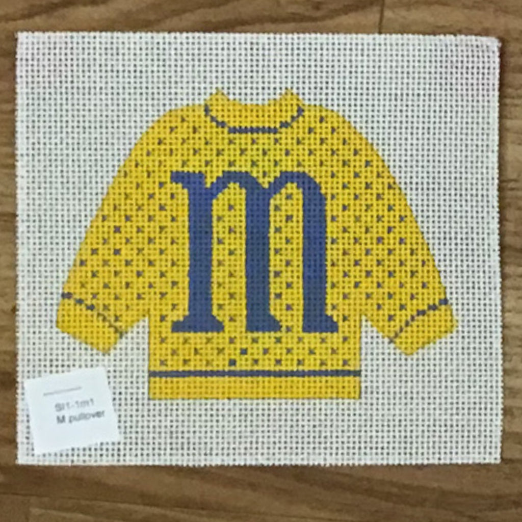 M Pullover Sweater Needlepoint Canvas - KC Needlepoint