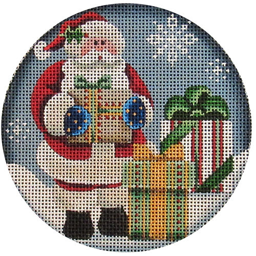 All the Presents Round Canvas - KC Needlepoint