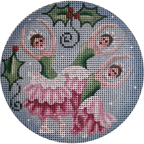 Nutcracker Flowers Round Canvas - KC Needlepoint