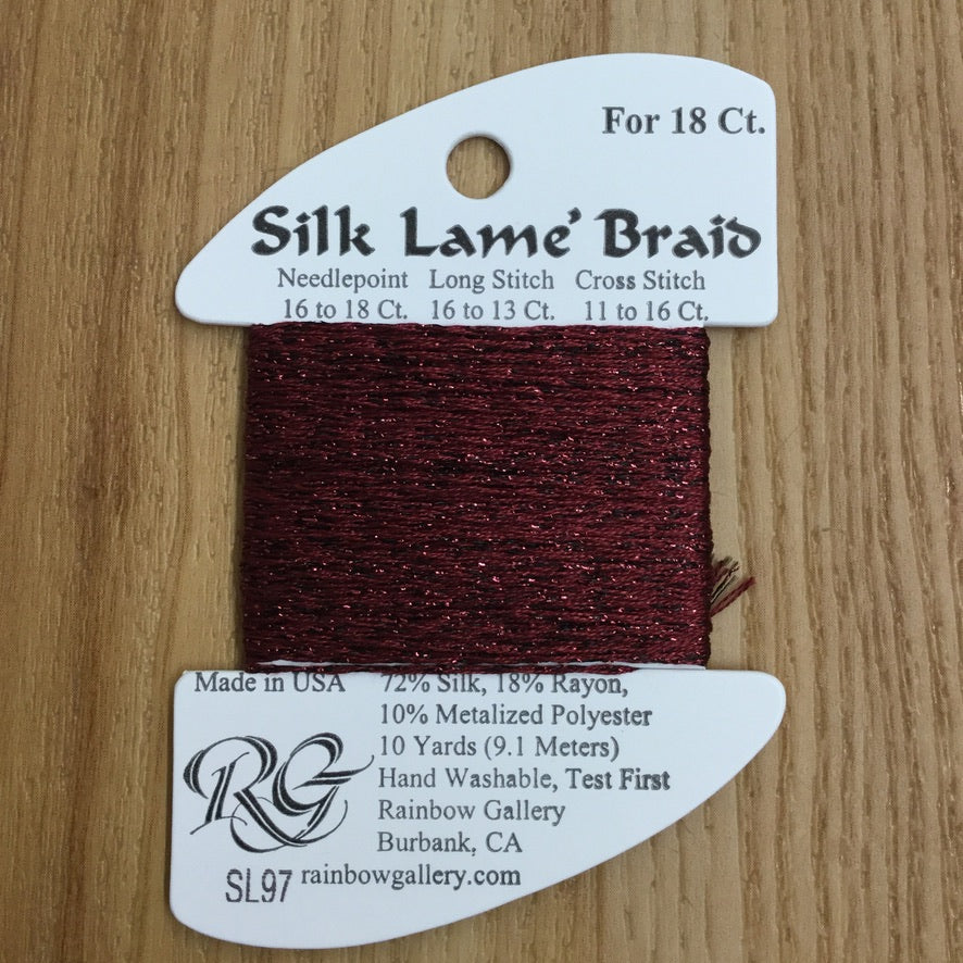 Silk Lamé Braid SL97 Ruby Red - KC Needlepoint