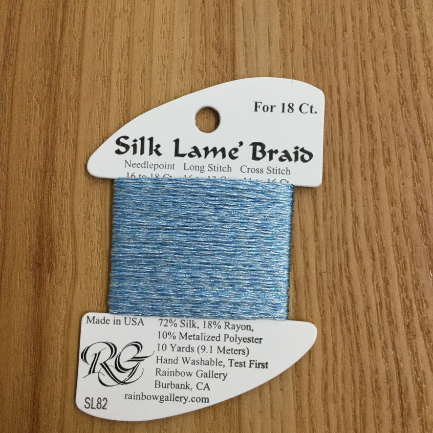 Silk Lamé Braid SL82 Lite China Blue - KC Needlepoint