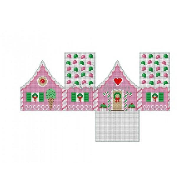 Gum Drops and Peppermint Gingerbread House Canvas - KC Needlepoint