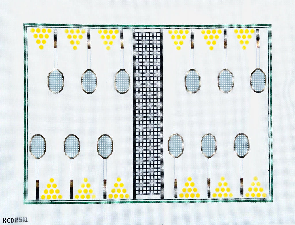 Tennis Backgammon Board Canvas - KC Needlepoint