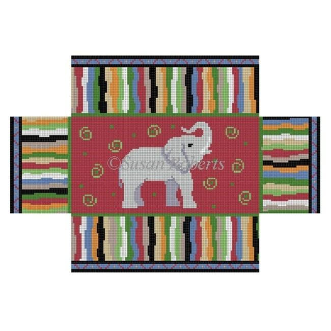 Elephant Brick Cover Canvas - KC Needlepoint