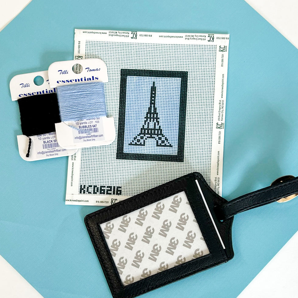 NEEDLEPOINT LUGGAGE TAG, I COME W/BAGGAGE main image 1