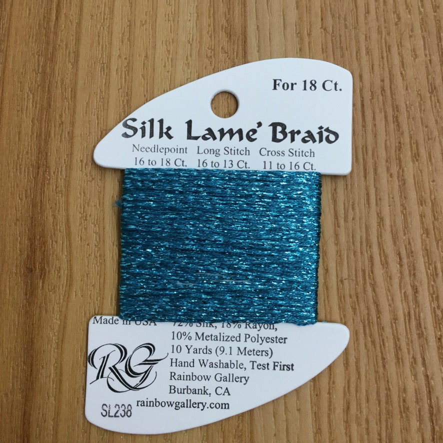 Silk Lamé Braid SL238 Teal Zeal - needlepoint