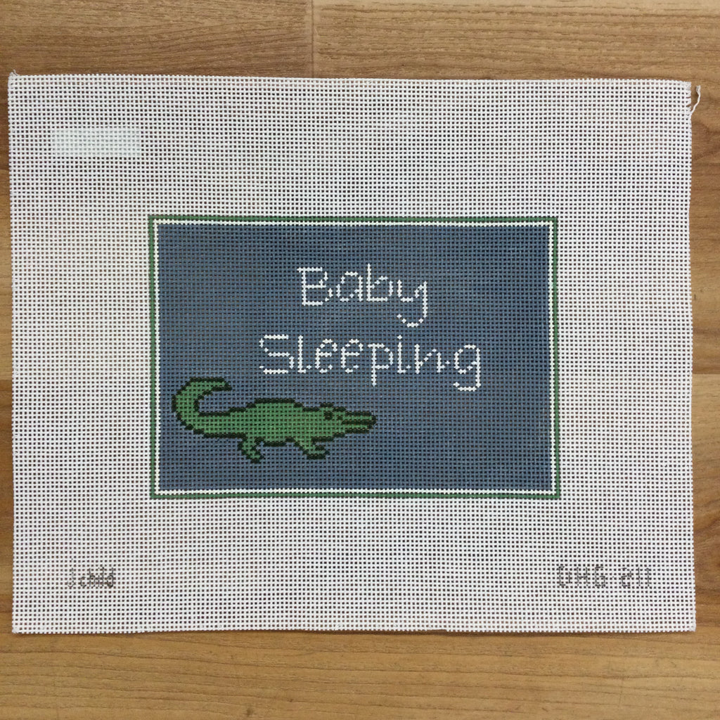 Alligator Baby Sleeping Canvas - KC Needlepoint