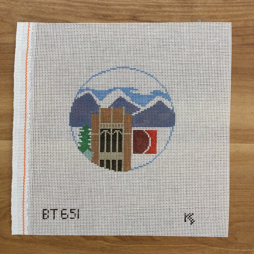 University of Denver Round Canvas KC Needlepoint