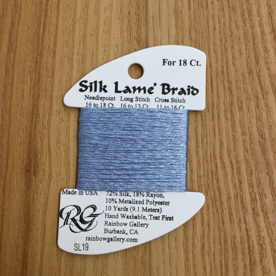 Silk Lamé Braid SL19 Antique Blue - KC Needlepoint