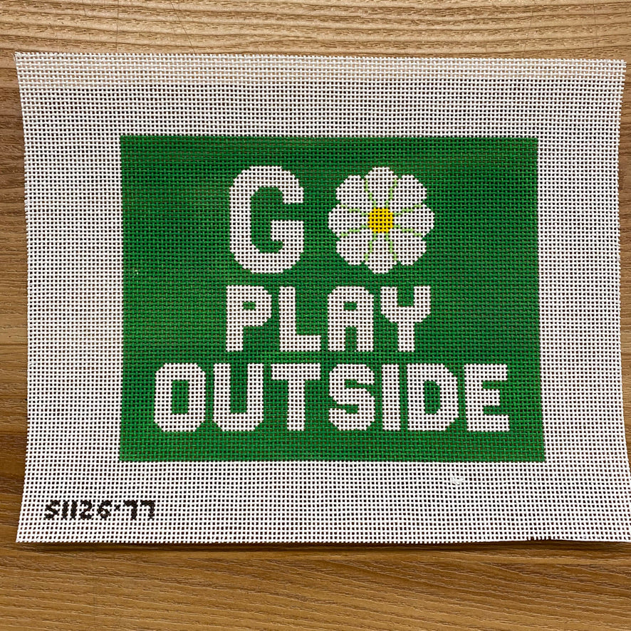 Go Play Outside Canvas - KC Needlepoint