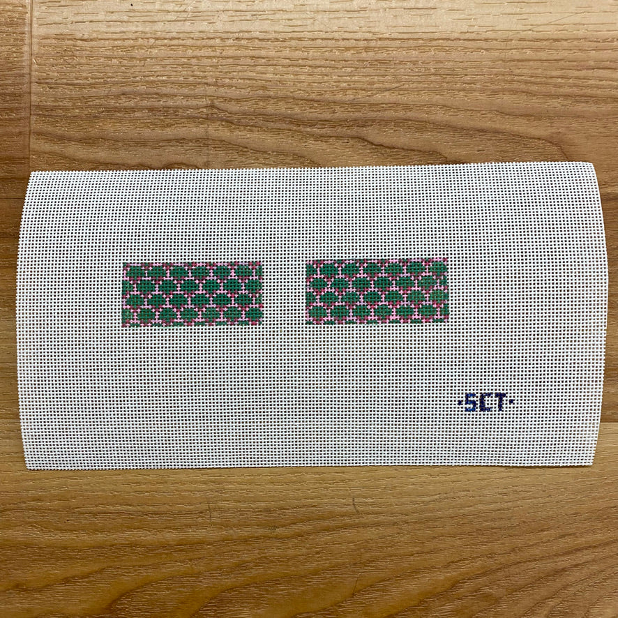 Pink/Green Shells Apple Watchband Canvas - KC Needlepoint