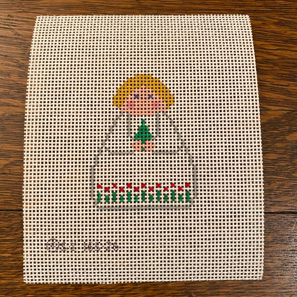 White Angel with Tree Canvas - needlepoint